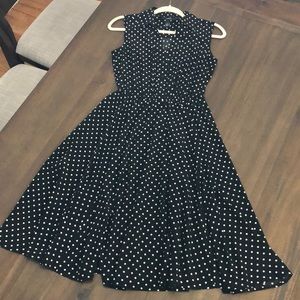 White and black polka dot dress